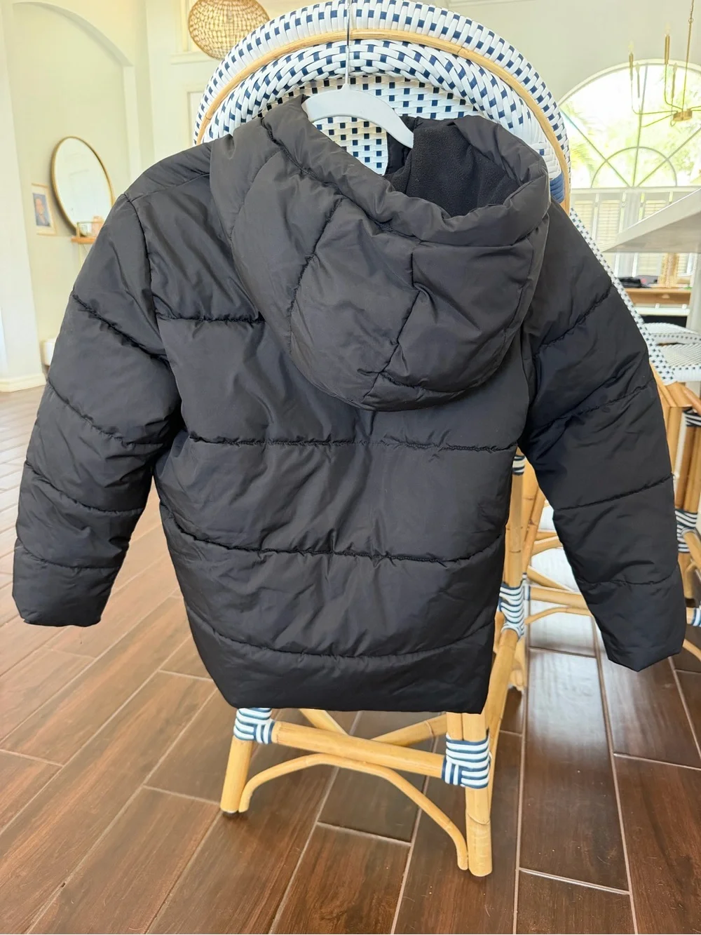 GAP Kids Black ColdControl Max Hooded Puffer Jacket Coat Size L (10)